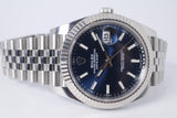 ROLEX 2022 DATEJUST 41 BLUE DIAL JUBILEE BRACELET 126334 WATCH ONLY $12,975