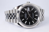 ROLEX 2025 DATEJUST 41 BLACK DIAL JUBILEE BRACELET 126334 BOX & PAPERS $13,900