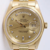 ROLEX 1975 YELLOW GOLD DAY-DATE DIAMOND DIAL MORELLIS BEZEL & BRACELET 1811 WATCH $29,975
