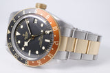 TUDOR 2022 BLACK BAY GMT ROOT BEER TWO TONE 79833MN BOX & PAPERS