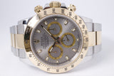 ROLEX TWO TONE DAYTONA COSMOGRAPH SLATE GREY DIAL 116523 BOX & PAPERS