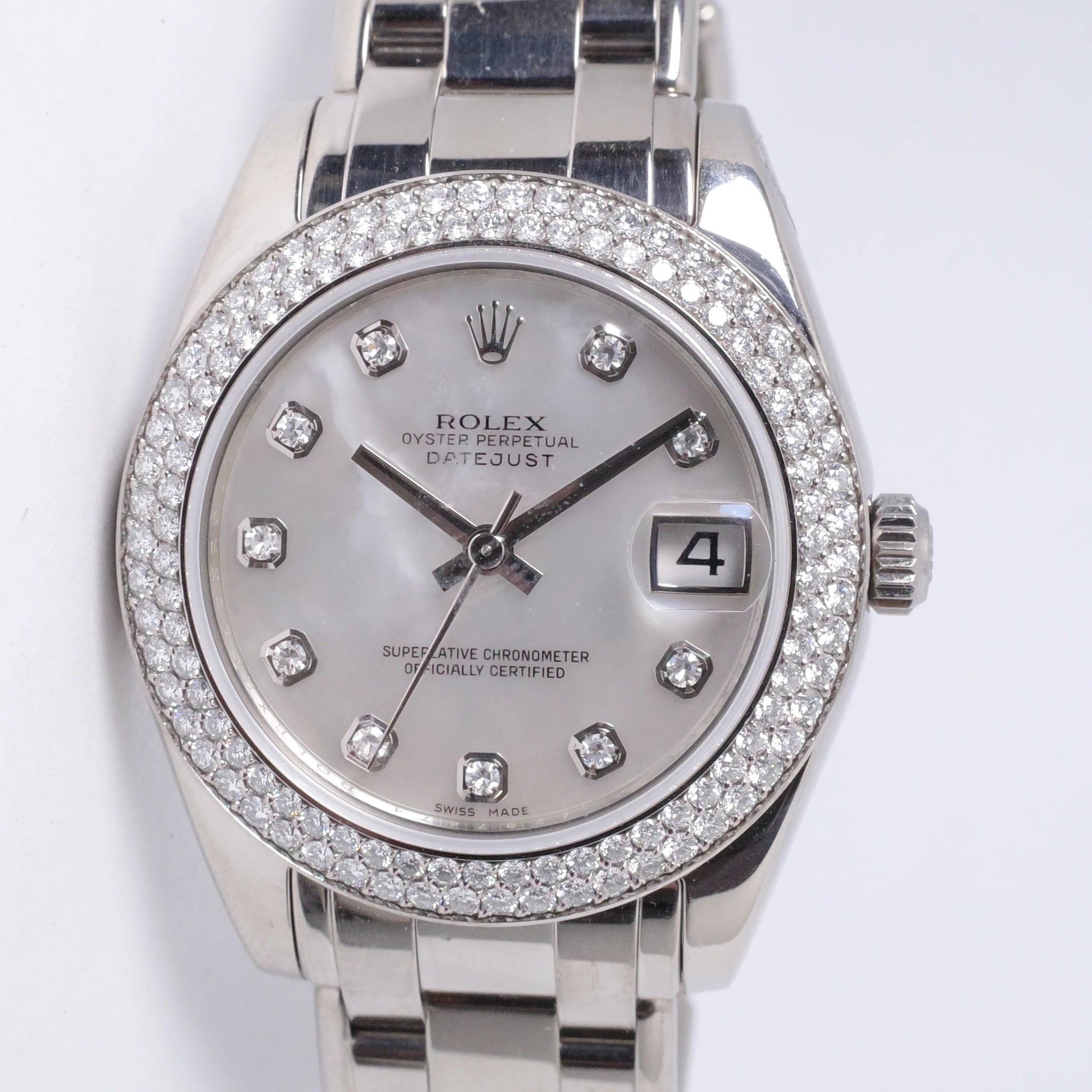 ROLEX 2013 WHITE GOLD PEARLMASTER 34mm MOTHER OF PEARL  display picture 3