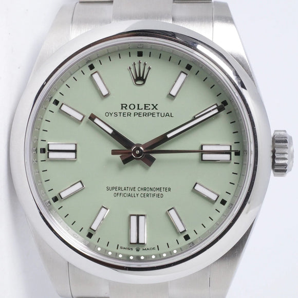 ROLEX 2025 NEW 41mm OYSTER PERPETUAL PISTACHIO DIAL 134300 BOX AND PAPERS $11,975