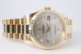 ROLEX 2005 YELLOW GOLD DAY-DATE PRESIDENT MOTHER OF PEARL DIAMOND DIAL 118238 BOX & PAPERS