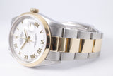 ROLEX TWO TONE DATEJUST 36 WHITE ROMAN DIAL OYSTER BRACELET 16203 WATCH ONLY $5,900