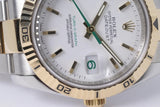 ROLEX TURN-O-GRAPH TWO TONE WHITE DIAL JAPAN LIMITED EDITION 116263 BOX & PAPERS $17,500
