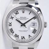 ROLEX NEW 2025 DATEJUST 41 STAINLESS STEEL SMOOTH BEZEL WHITE ROMAN DIAL 126300 OYSTER BRACELET BOX & PAPERS $9,800