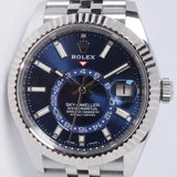 ROLEX 2022 SKY-DWELLER STAINLESS STEEL BLUE DIAL JUBILEE BRACELET 326934 BOX & PAPER