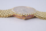 PIAGET VINTAGE YELLOW GOLD DANCER, DIAMOND RUBY DIAL, MANUAL WIND WATCH MINT UNPOLISHED BOX & PAPERS $14,975