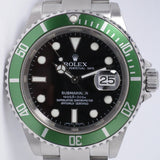 ROLEX 2007 ANNIVERSARY GREEN SUBMARINER KERMIT 16610V BOX & PAPERS