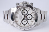 ROLEX DAYTONA ZENITH WHITE DIAL UNPOLISHED COMPLETE SET 16520 BOX & PAPERS