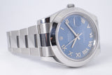 ROLEX 2015 41mm DATEJUST II BLUE ROMAN DIAL 116300 BOX & PAPERS $8,300