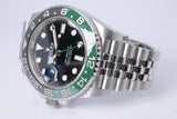 ROLEX 2024 STAINLESS STEEL GMT MASTER II "LEFTY" "DESTRO" BLACK & GREEN "SPRITE" JUBILEE 126720 BOX & PAPERS