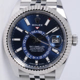 ROLEX 2025 SKY-DWELLER STAINLESS STEEL BLUE DIAL JUBILEE BRACELET 336934 BOX & PAPER
