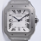 CARTIER TITANIUM SANTOS AUTOMATIC LARGE WSSA0089 COMPLETE BOX & PAPERS