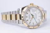 ROLEX TURN-O-GRAPH TWO TONE WHITE DIAL JAPAN LIMITED EDITION 116263 BOX & PAPERS $17,500
