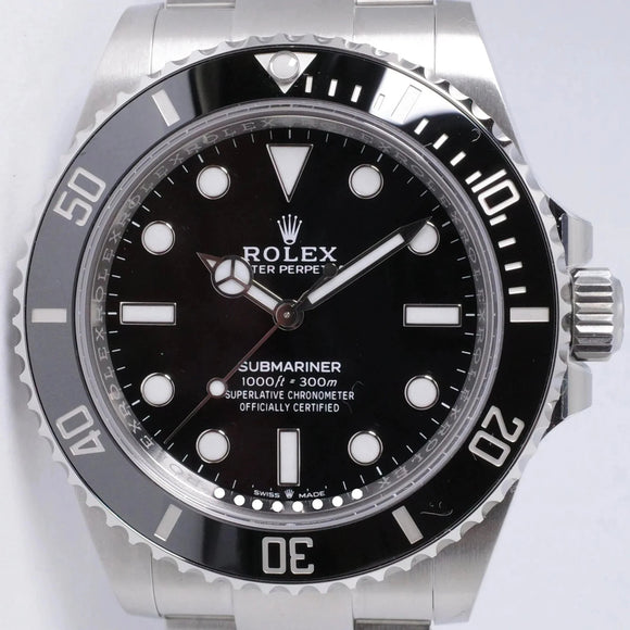 ROLEX NEW 2024 41mm NO DATE SUBMARINER CERAMIC STAINLESS STEEL 124060 BOX & PAPERS $12,500