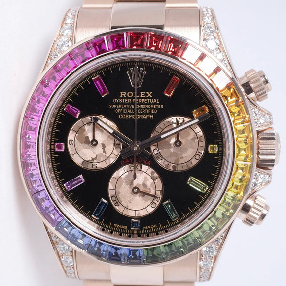 ROLEX NEW 2025 EVEROSE RAINBOW DAYTONA 126595 BOX & PAPERS