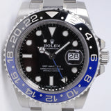 ROLEX 2017 GMT CERAMIC MASTER II "BATMAN" OYSTER BRACELET UNWORN WITH STICKERS 116710 BOX & PAPERS $14,975