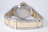 ROLEX 2002 SUBMARINER TWO TONE SILVER SERTI DIAMOND & SAPPHIRE DIAL 16613 WATCH & BOX $12,500
