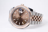 ROLEX 2023 DATEJUST 41 TWO TONE ROSE GOLD CHOCOLATE DIAL JUBILEE BRACELET 126331 BOX & PAPERS