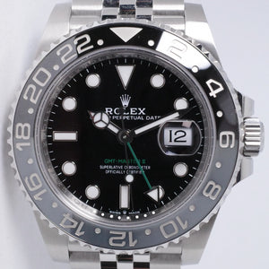 ROLEX NEW 2024 GMT "BRUCE WAYNE" BLACK & GREY BEZEL JUBILEE BRACELET 126710 GRNR BOX & PAPERS