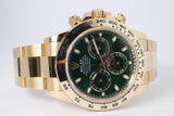 ROLEX YELLOW GOLD GREEN DIAL DAYTONA “JOHN MAYER" 116508 BOX & PAPERS