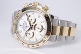 ROLEX  DAYTONA TWO TONE WHITE DIAL MINT BOX & PAPERS 116503 BOX & PAPER $20,500