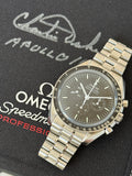 OMEGA SPEEDMASTER PROFESSIONAL MOONWATCH SAPPHIRE SANDWICH SIGNED BY ASTRONAUT CHARLIE DUKE BOX & PAPERS $8,500