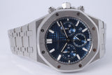 AUDEMARS PIGUET 2022 38mm ROYAL OAK BLUE CHRONOGRAPH 26315ST BOX & PAPERS