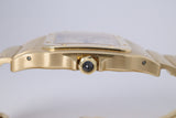 CARTIER 1989 YELLOW GOLD SANTOS GALBEE QUARTZ W20009C5 UNPOLISHED BOX & PAPERS