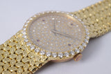 PIAGET VINTAGE YELLOW GOLD DANCER, DIAMOND RUBY DIAL, MANUAL WIND WATCH MINT UNPOLISHED BOX & PAPERS $14,975
