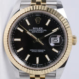 ROLEX 2024 DATEJUST 41 TWO TONE JUBILEE BLACK DIAL 126333 BOX & PAPERS $17,500