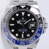 ROLEX 2013 GMT CERAMIC MASTER II "BATMAN" OYSTER BRACELET 116710 BOX & PAPERS