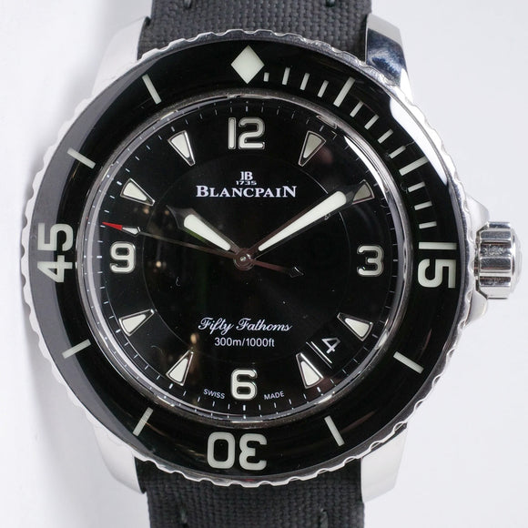 BLANCPAIN FIFTY FATHOMS AUTOMATIC STAINLESS STEEL 5015 BOX & PAPERS $8,800