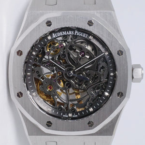 AUDEMARS PIGUET 2013 39mm ROYAL OAK SKELETON STAINLESS STEEL 15305ST BOX & PAPERS