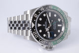 ROLEX 2024 STAINLESS STEEL GMT MASTER II "LEFTY" "DESTRO" BLACK & GREEN "SPRITE" JUBILEE 126720 BOX & PAPERS