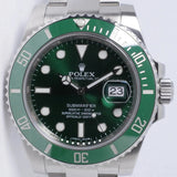 ROLEX SUBMARINER HULK GREEN CERAMIC 116610LV WATCH & BOX