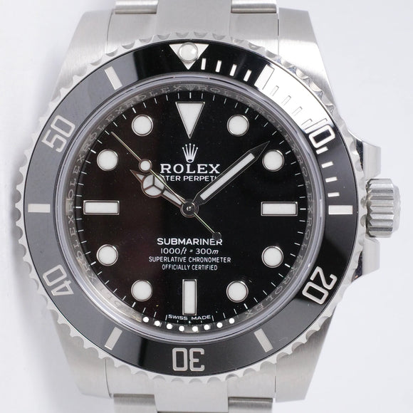 ROLEX NEW OLD STOCK 40mm SUBMARINER NO DATE 114060 BOX & PAPERS