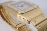 CARTIER 1989 YELLOW GOLD SANTOS GALBEE QUARTZ W20009C5 UNPOLISHED BOX & PAPERS