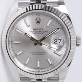 ROLEX 2025 NEW DATEJUST 41 SILVER DIAL, FLUTED, JUBILEE BRACELET 126334 BOX & PAPERS