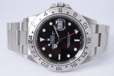 ROLEX EXPLORER II BLACK DIAL NO HOLE CASE MINT 16570 BOX & PAPERS $8,500