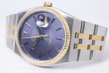 ROLEX TWO TONE OYSTER QUARTZ BLUE / PURPLE DIAL FACTORY SERVICED, 17013 WATCH ONLY.