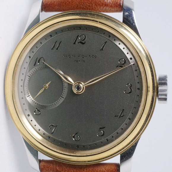 NAOYA HIDA & CO. TWO TONE STAINLESS STEEL & YELLOW GOLD Type7D-7 GERMAIN SILVER DIAL BOX & PAPERS