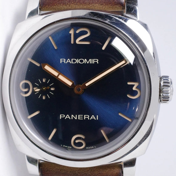 PANERAI 1940 47MM RADIOMIR STAINLESS STEEL BLUE DIAL PAM 690 BOX & PAPERS