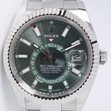 ROLEX NEW 2025 SKY-DWELLER MITN GREEN STAINLESS STEEL OYSTER BRACELET 336934 BOX & PAPERS