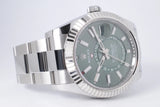 ROLEX NEW 2025 SKY-DWELLER MITN GREEN STAINLESS STEEL OYSTER BRACELET 336934 BOX & PAPERS