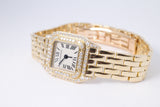 CARTIER 90s YELLOW GOLD PANTHERE MINI, ORIGINAL RECEIPTS, BOX & FRESH SERVICE PAPERS