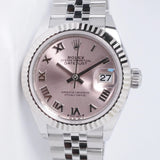ROLEX NEW 2025 LADIES DATEJUST 28 PINK ROMAN DIAL 279174 BOX & PAPERS
