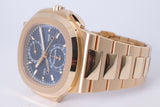 PATEK PHILIPPE NAUTILUS TRAVEL TIME CHRONOGRAPH ROSE GOLD 5990/1R BOX & PAPERS